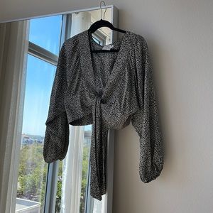 Princess Polly Black and White Patterned Top